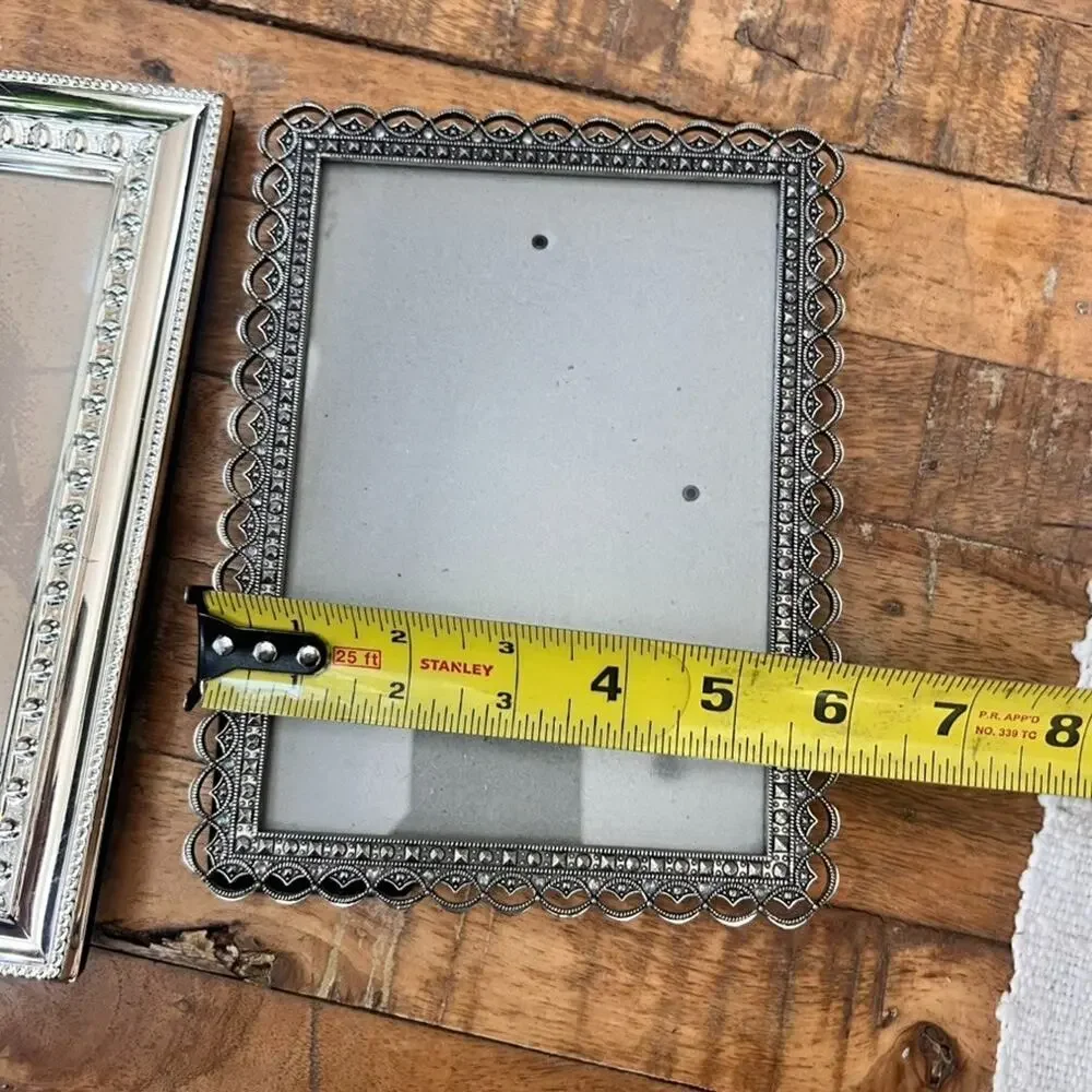 Set Of Two Ornate Silver-Plated Picture Frames 5 x 7